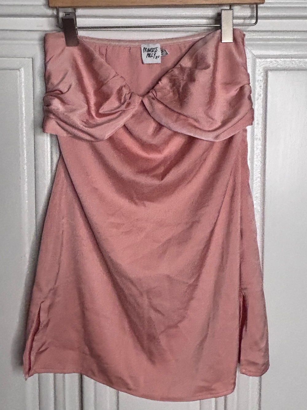 Princess Polly Pink Satin Twist-Front Mini Dress sz6